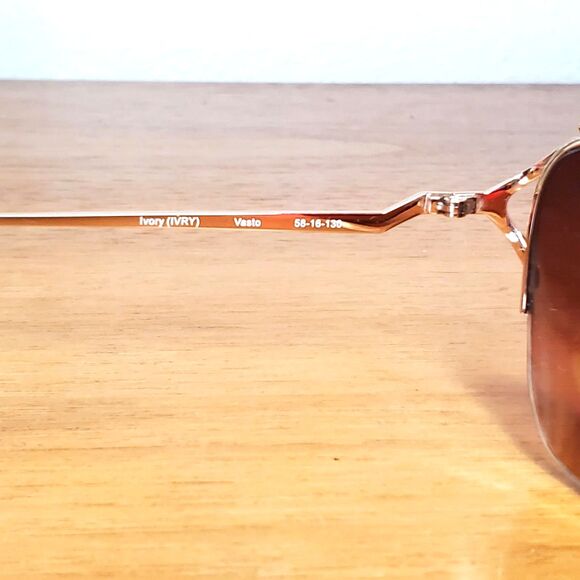 Trina Turk Vasto Sunglasses Ivory Summer Oversized Aviator Eye Optical 58-16-130 - Picture 5 of 9